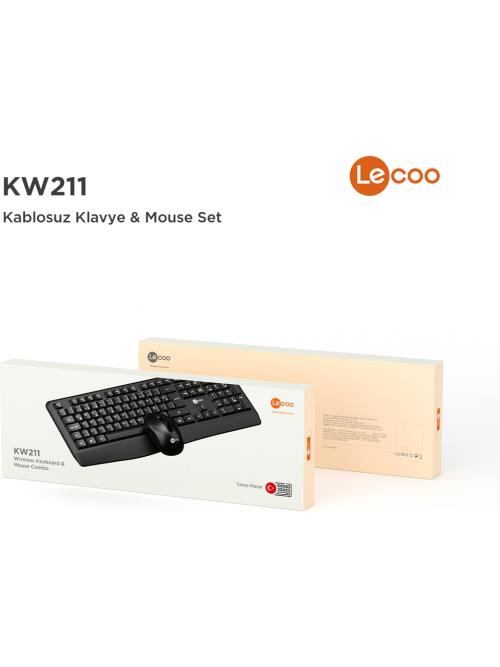 Lenovo Lecoo KW211 Kablosuz Türkçe Q Klavye & Mouse Set Siyah SİYAH KLAVYE MOUSE SET - Klavye Mouse Setler ürünleri tekmarshop.com'da